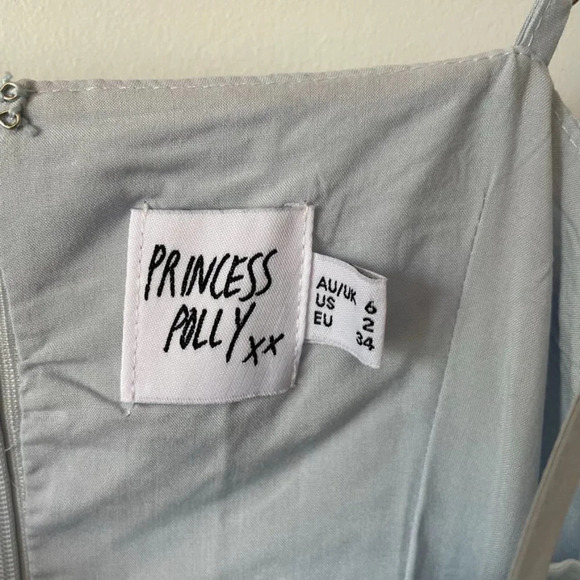 Princess Polly Molina Frill Hem Mini Dress Light  Blue Sz 2 - Picture 7 of 8